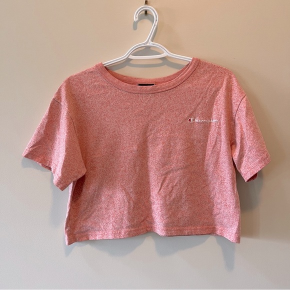 Champion Boxy Cropped Heathered Pink Tee - Picture 1 of 6